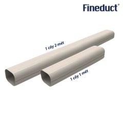 Trunking Nhựa Fineduct Ống Cứng Màu Ngà KL - 70/80/100/120/140 - 1 Cây - 1m/2m [Hộp che ống đồng máy lạnh / Air Conditioner Line Set cover]