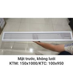 Miệng gió nhựa Linear 1000x150mm (có kèm lưới chắn côn trùng), của gió hồi điều hòa