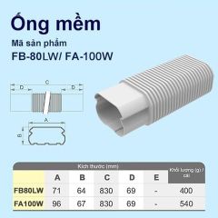 Trunking Nhựa Fineduct Ống Mềm FA-70/80/100/120/140