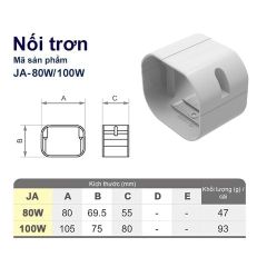 Trunking Nhựa Fineduct Nối Trơn JA-70/80/100/120/140