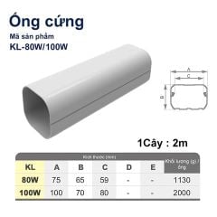 Trunking Nhựa Fineduct Ống Cứng KL-70/80/100/120/140 - 1 Cây-1M/2M