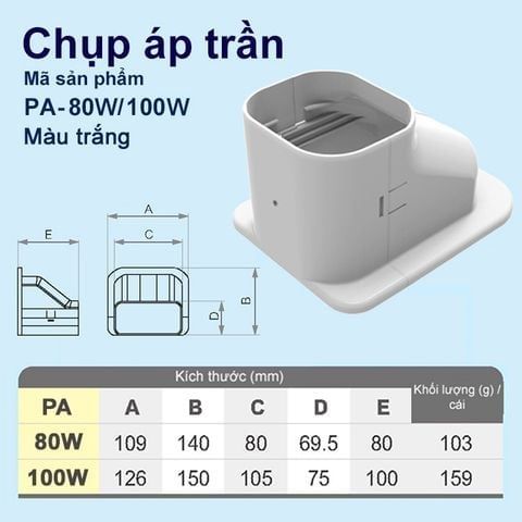 Trunking Nhựa Fineduct Chụp Áp Trần PA-80/100/120/140