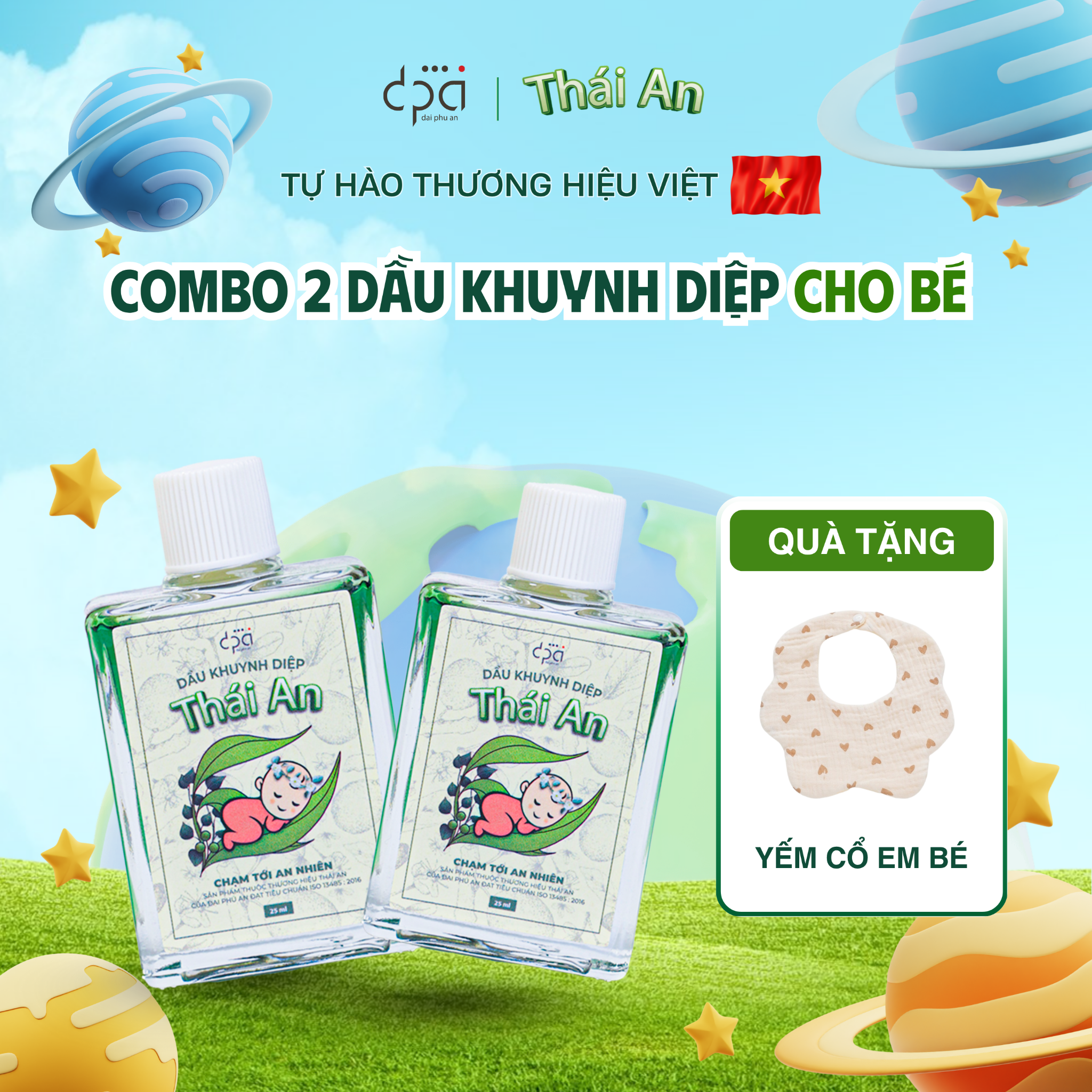  COMBO 2 Dầu Khuynh Diệp Thái An Cho Bé - Mùi Phấn Thơm Tự Nhiên, Dung Tích 25ML 