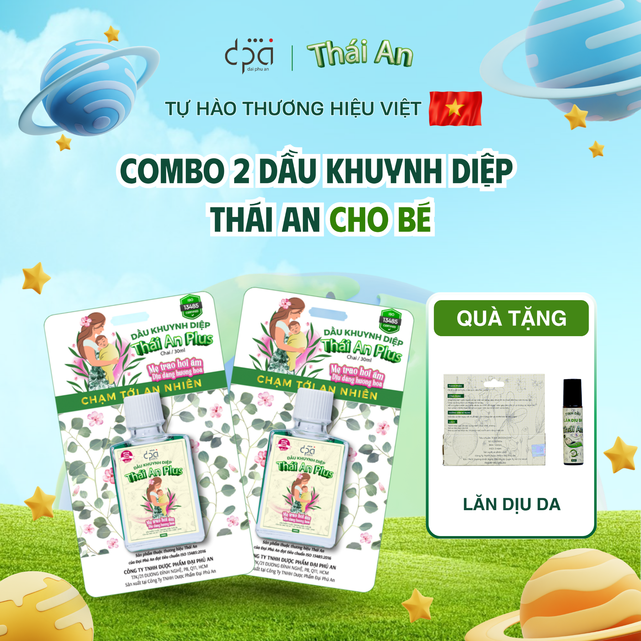  COMBO 2 Dầu Khuynh Diệp Thái An Phiên Bản Nâng Cấp Cho Bé - Mùi Hương Hoa, Vỉ/30ML 