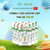  COMBO 5 Dầu Khuynh Diệp Thái An Phiên Bản Nâng Cấp Cho Bé - Mùi Hương Hoa, Vỉ/30ML 
