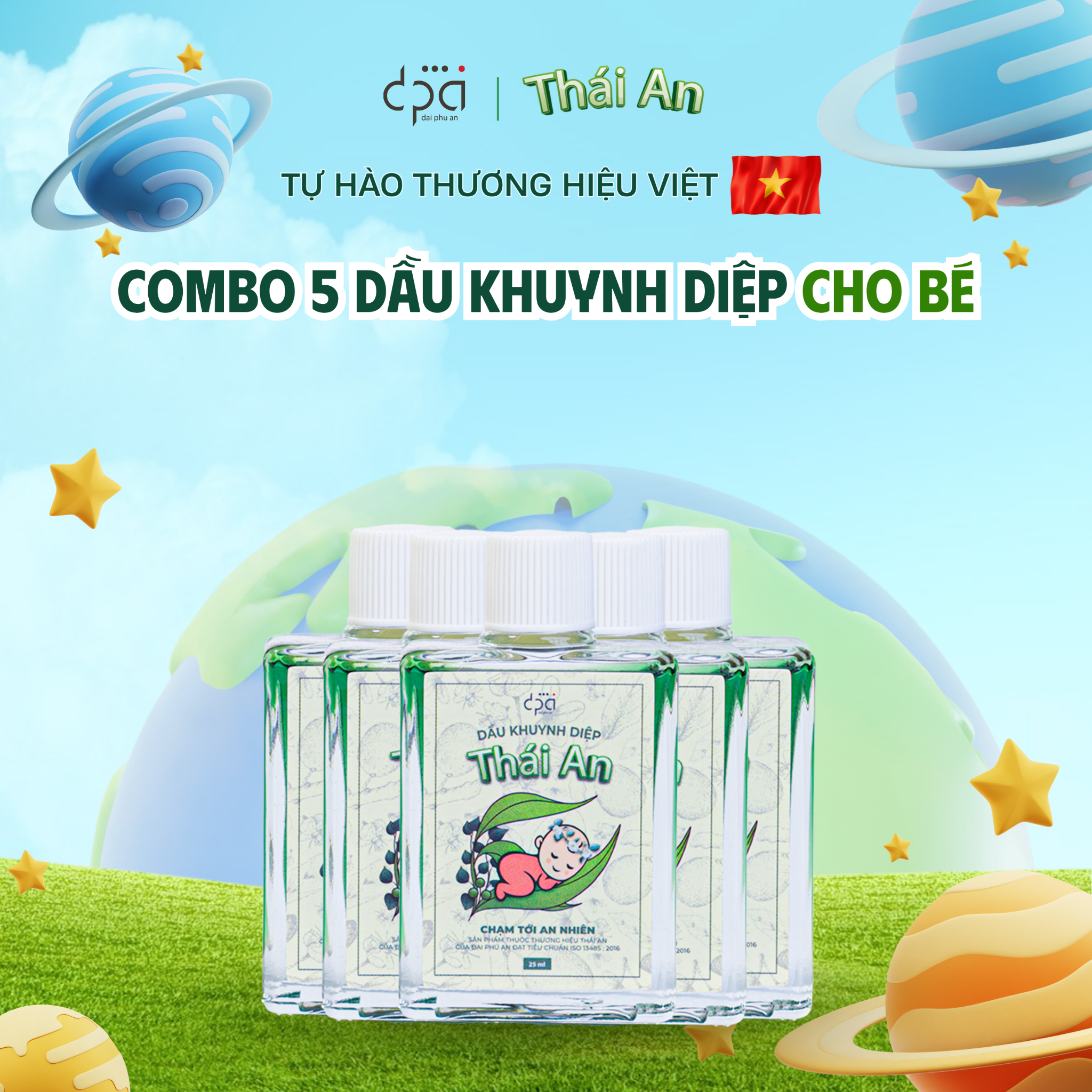  COMBO Dầu Khuynh Diệp Thái An Cho Bé - Mùi Phấn Thơm Tự Nhiên, Dung Tích 25ML 