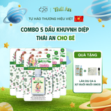  COMBO 5 Dầu Khuynh Diệp Thái An Phiên Bản Nâng Cấp Cho Bé - Mùi Hương Hoa, Vỉ/30ML 