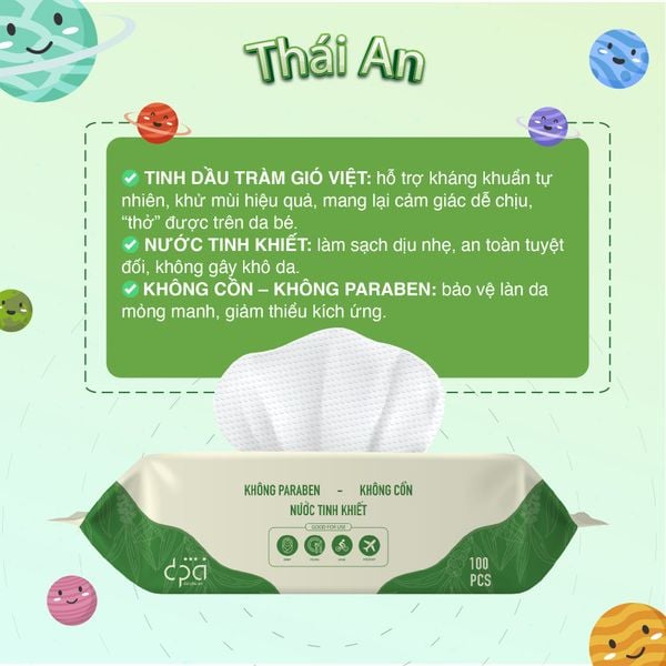  KHĂN ƯỚT CHO BÉ THÁI AN 