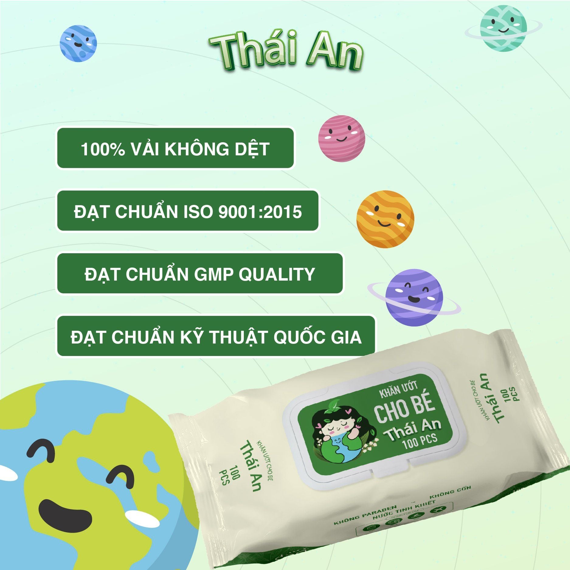  KHĂN ƯỚT CHO BÉ THÁI AN 
