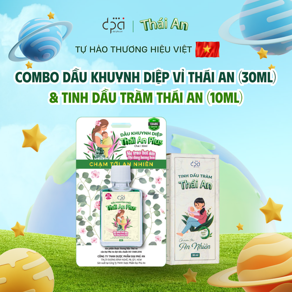  COMBO Dầu Khuynh Diệp Vỉ Thái An (C/30ml) Và Tinh Dầu Tràm Thái An (C/10ml) 
