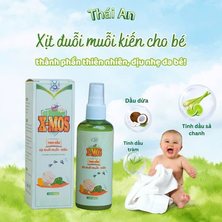  Bình Xịt Đuổi Muỗi Kiến Cho Bé XMOS Chiết Xuất Tinh Dầu Thiên Nhiên - Dung Tích 100ml 