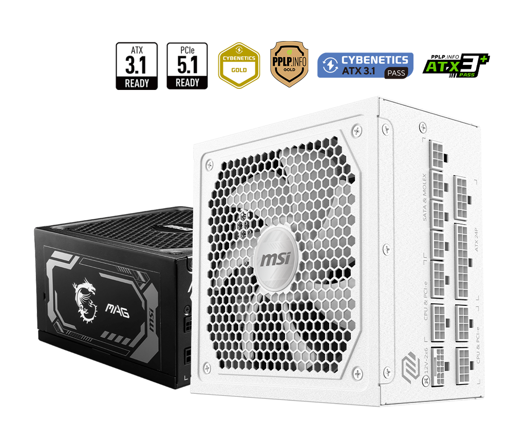 Nguồn MSI MAG A1000GL 1000w GOLD - ATX 3.1, PCIe 5.1, Full Modullar