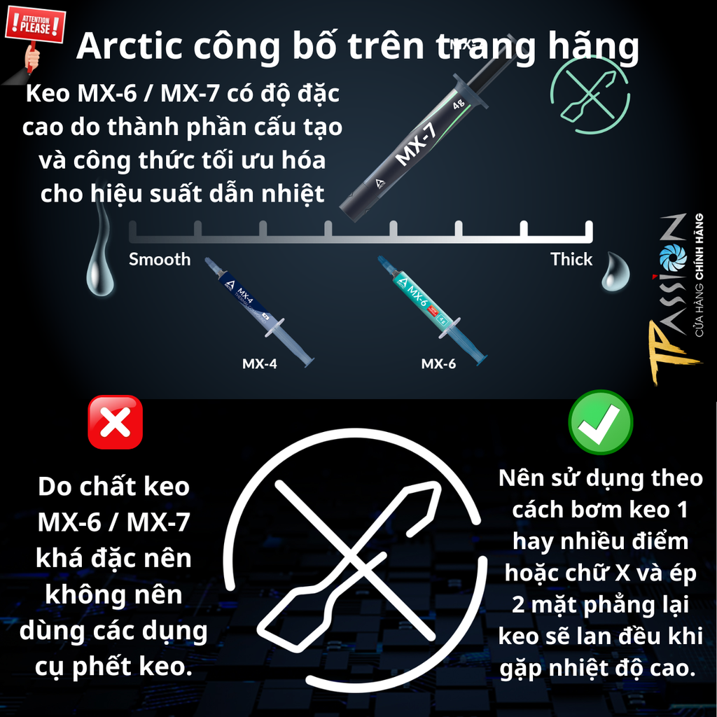 Keo tản nhiệt Arctic MX-7 2g | 4g | 8g - MX7 ACTCP00089A | ACTCP00090A | ACTCP00091A