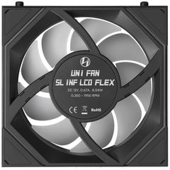 Bộ 3 fan case Lian Li Uni Fan SL-INF FLEX LCD 120 REGULAR | REVERSED BLADE - BLACK (Quạt LCD 12cm)