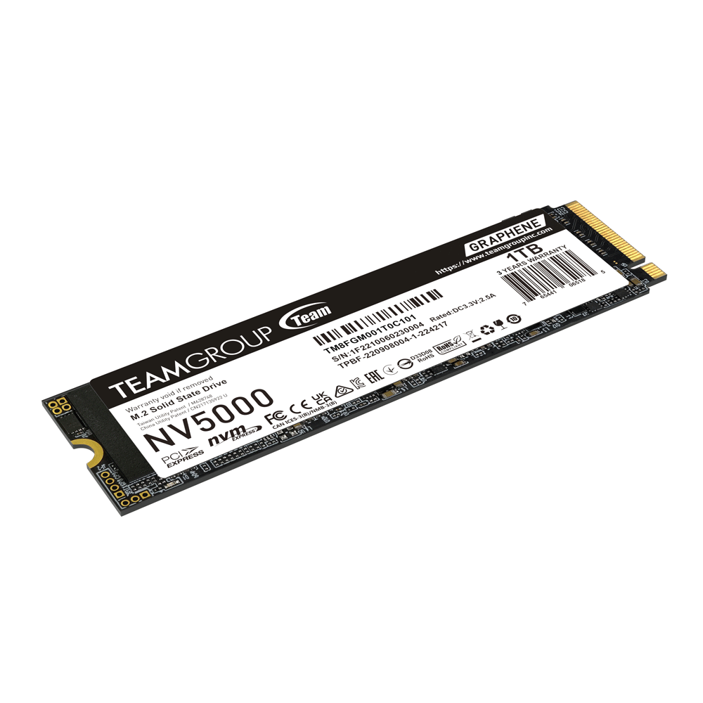 Ổ cứng SSD TeamGroup NV5000 1TB M.2 PCIe NVMe Gen4x4 (4,500 MB/s - 1,900 MB/s)