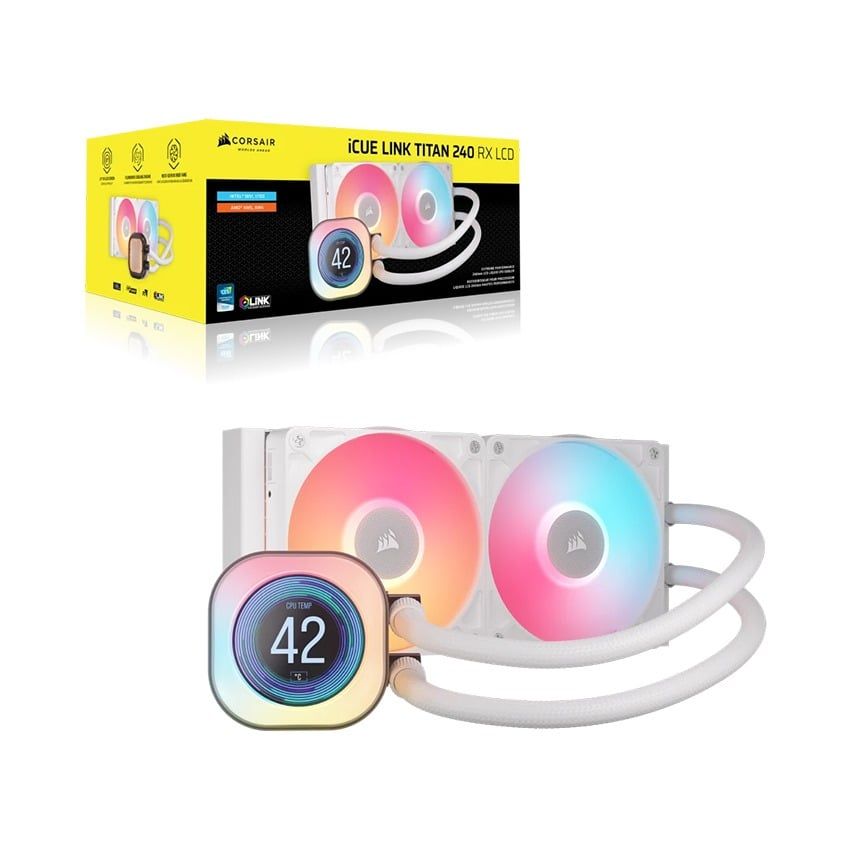 Nhân bản từ Tản nhiệt nước AIO Corsair iCUE LINK TITAN 240 RX RGB LCD - WHITE