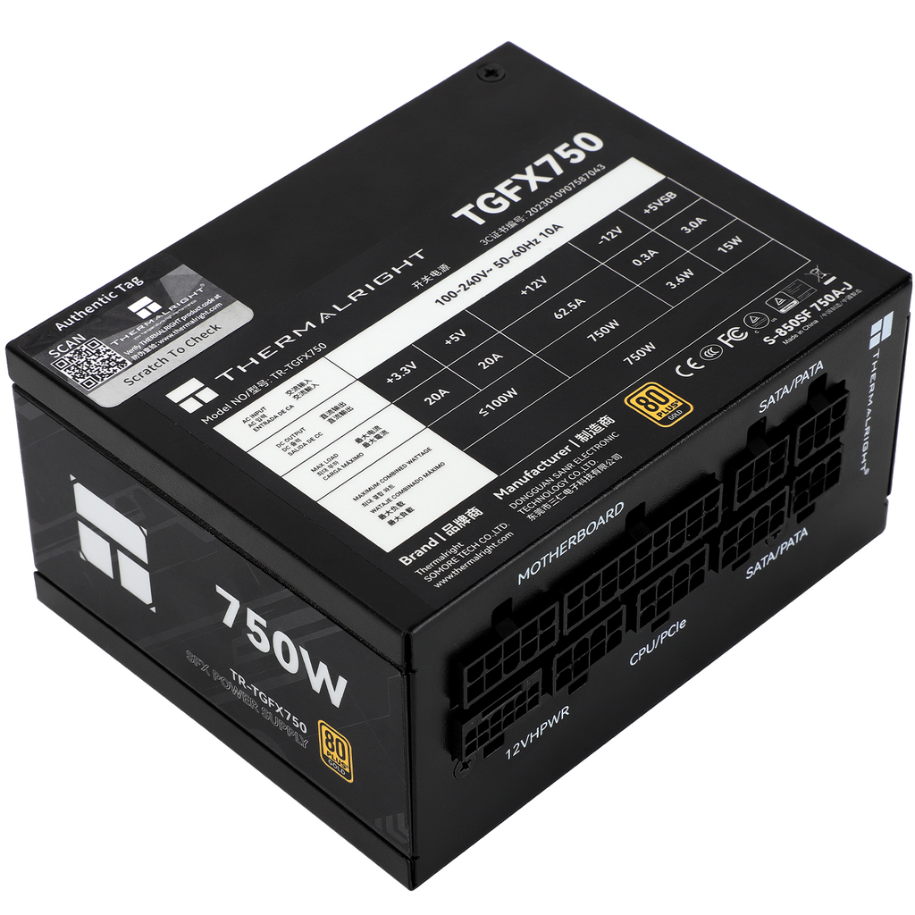 Nguồn máy tính PSU Thermalright TR-TGFX-750W - BLACK ( 80 Plus Gold, Full Modular, ATX 3.0, PCIe 5.0)