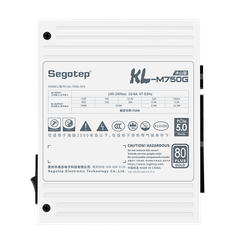 Nguồn máy tính SEGOTEP KL-M750G SFX - 750W - 80 Plus Gold - ATX3.0+PCIE 5.0 - WHITE