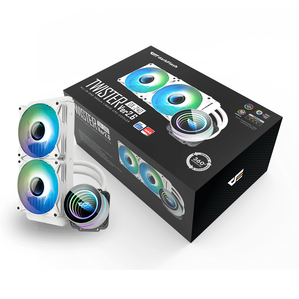 Tản Nhiệt Nước AIO DarkFlash DXV2.6 240 Liquid CPU Cooler - WHITE