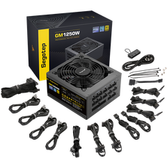 Nguồn Segotep GM1250W 1250W Full Modular PCIE 5.1 ATX 3.1 80 Plus Gold - BLACK