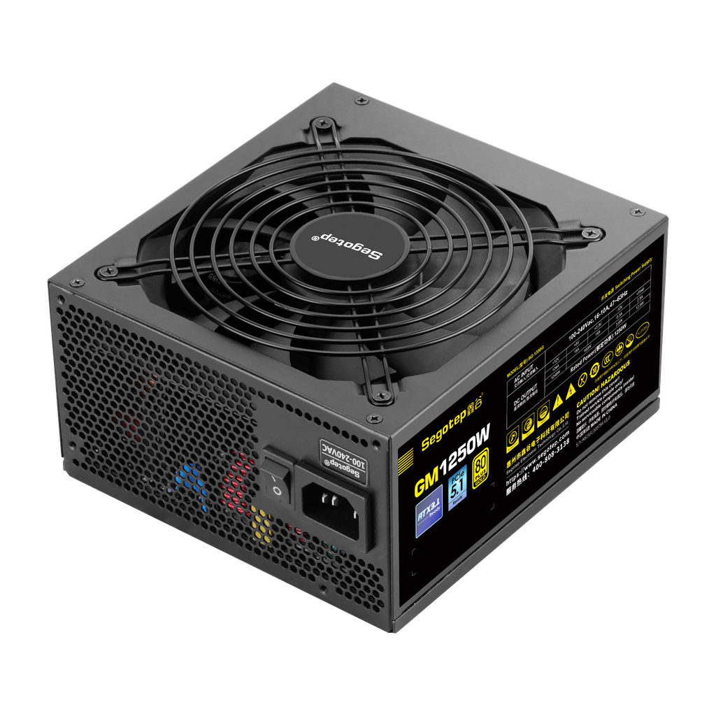 Nguồn Segotep GM1250W 1250W Full Modular PCIE 5.1 ATX 3.1 80 Plus Gold - BLACK