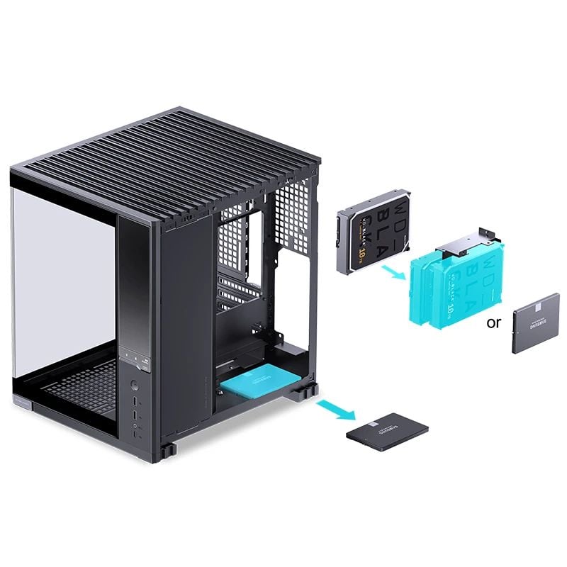 Vỏ case máy tính Jonsbo D34 - BLACK | Mini ITX, Matx, Màu Đen