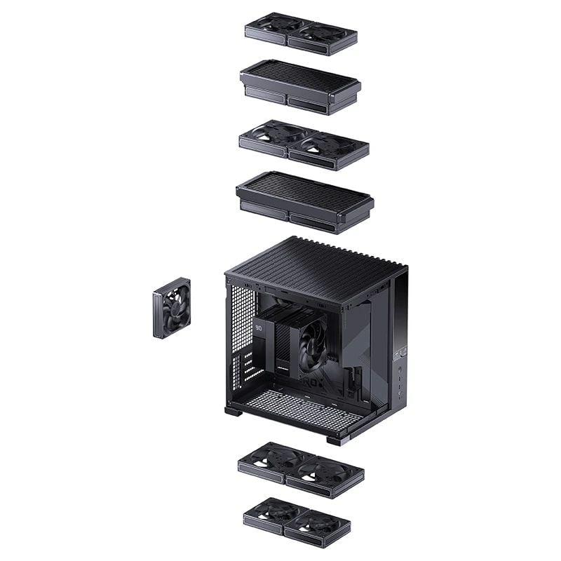 Vỏ case máy tính Jonsbo D34 - BLACK | Mini ITX, Matx, Màu Đen