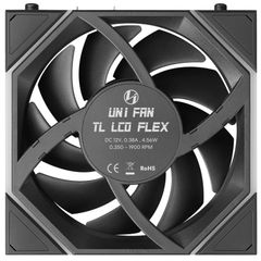 Bộ 3 fan case Lian Li Uni Fan TL FLEX LCD 120 REGULAR | REVERSED BLADE - BLACK (Quạt LCD 12cm)
