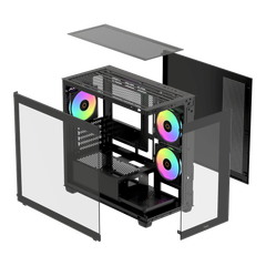 Vỏ Case Ocypus Gamma C52 ARGB - BLACK (Sẵn 3 Fan ARGB)