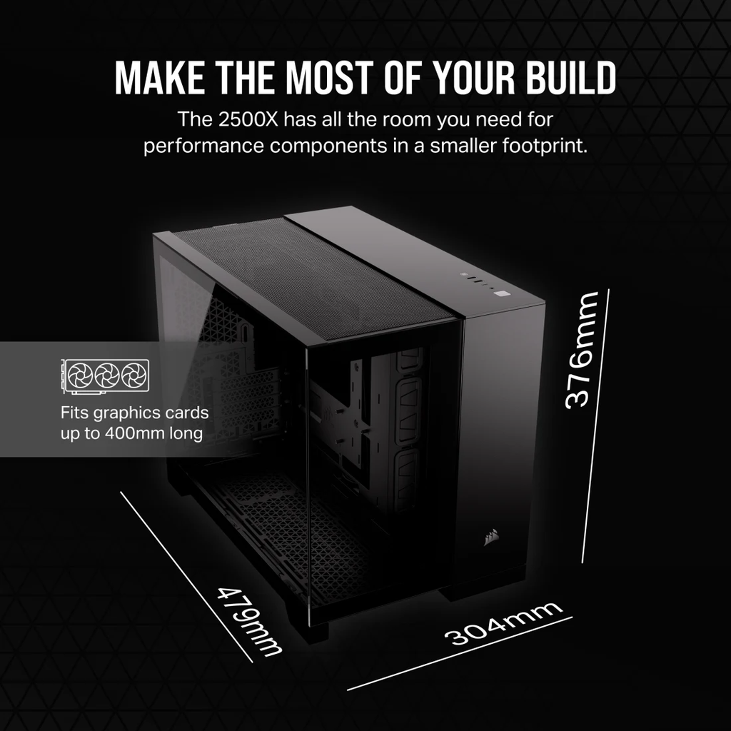 Vỏ Case máy tính Corsair 2500X Tempered Glass mATX Mid-Tower - BLACK
