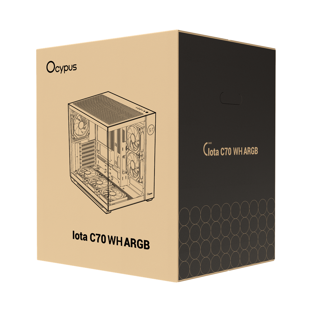 Vỏ Case Ocypus Iota C70 ARGB - WHITE (Kèm 6 Fan ARGB)