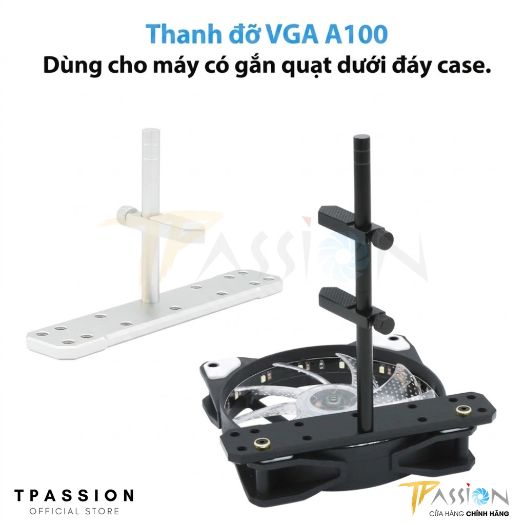 GIÁ ĐỠ BẮT LỖ FAN CHỐNG XỆ VGA - BLACK