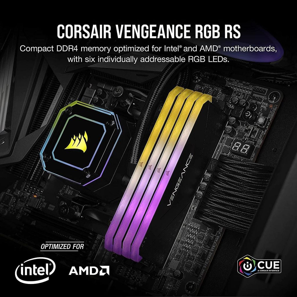 Bộ nhớ RAM PC Corsair DDR4 3200MHz 8GB 1x8GB DIMM XMP 2.0 Vengeance RGB RS