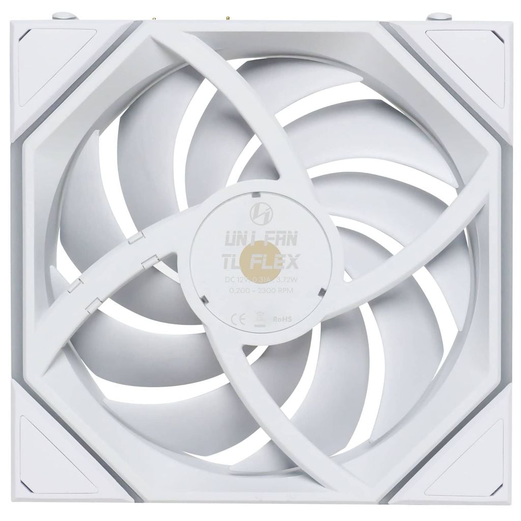 Bộ 3 fan case Lian Li Uni Fan TL FLEX 120 Regular | Reversed Blade - WHITE (3 QUẠT/ KHÔNG LCD)