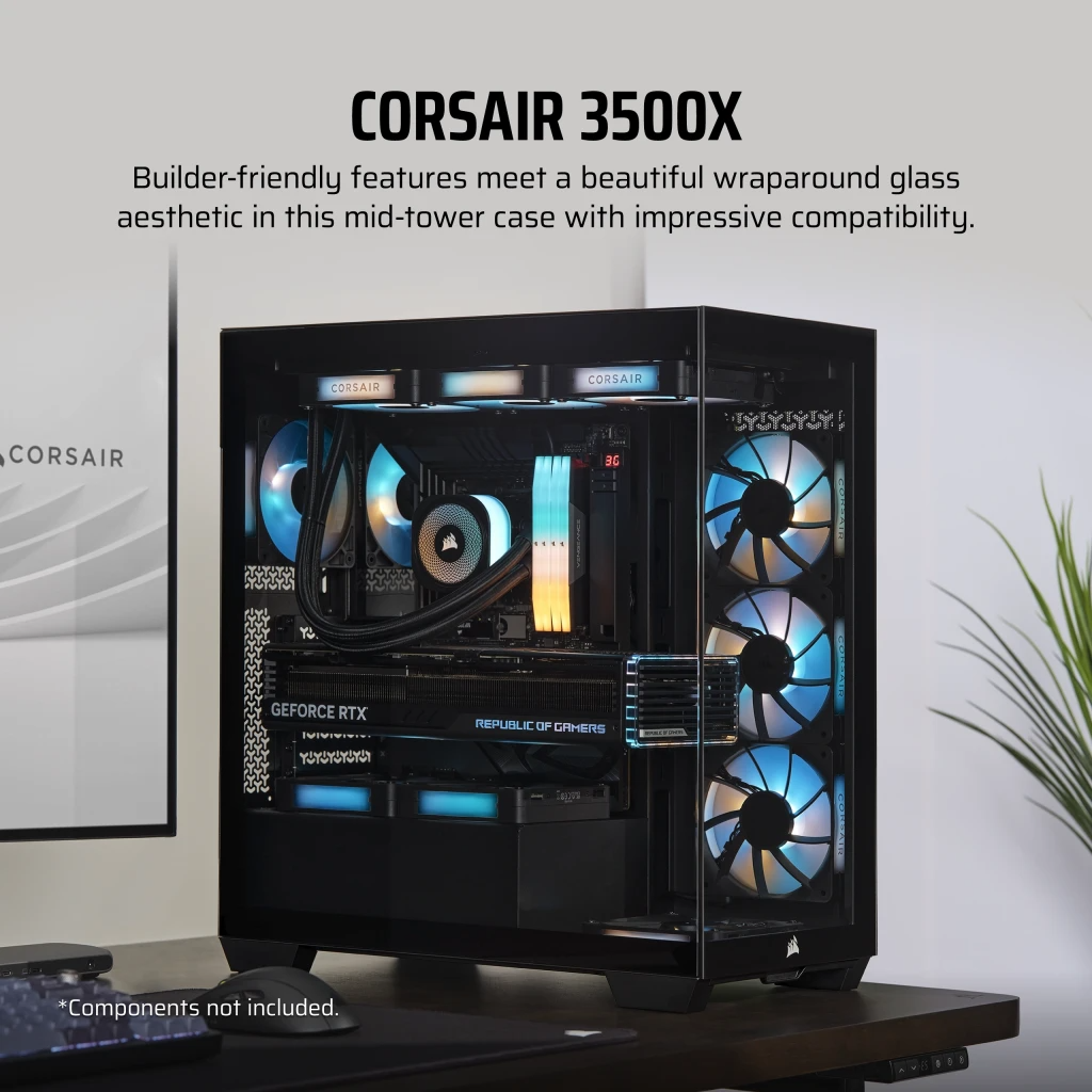 Vỏ máy tính Corsair 3500X TG Mid Tower - Black (CC-9011276-WW)