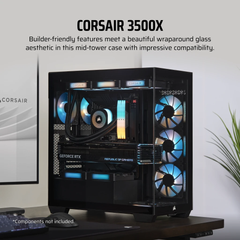 Vỏ máy tính Corsair 3500X TG Mid Tower - Black (CC-9011276-WW)