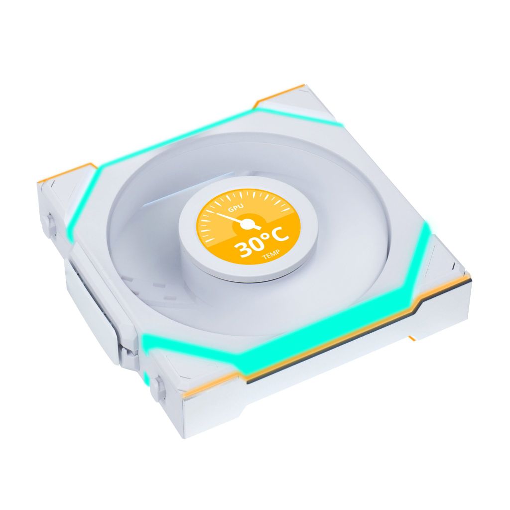 Fan Case Lian Li Uni Fan SL Wireless LCD 120 | Single Pack - WHITE (1 quạt CÓ LCD)