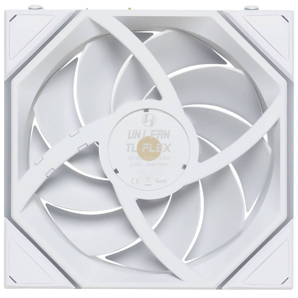 Bộ 3 fan case Lian Li Uni Fan TL FLEX 120 Regular | Reversed Blade - WHITE (3 QUẠT/ KHÔNG LCD)