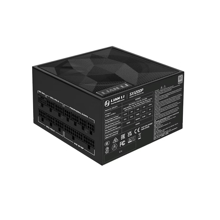 Nguồn máy tính Lian Li SX1200P 1200W - BLACK (80 Plus Platinum | ATX 3.1 | FULL MODULAR)