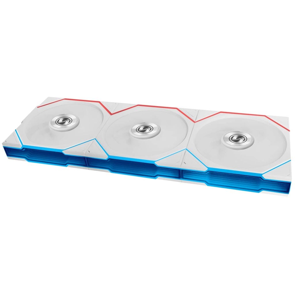 Bộ 3 fan case Lian Li Uni Fan TL FLEX 120 Regular | Reversed Blade - WHITE (3 QUẠT/ KHÔNG LCD)