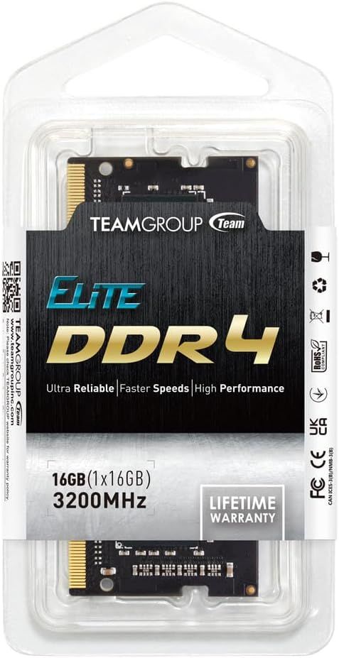 Ram Laptop TeamGroup ELITE 16GB DDR4 3200Mhz (TED416G3200C22-S01)
