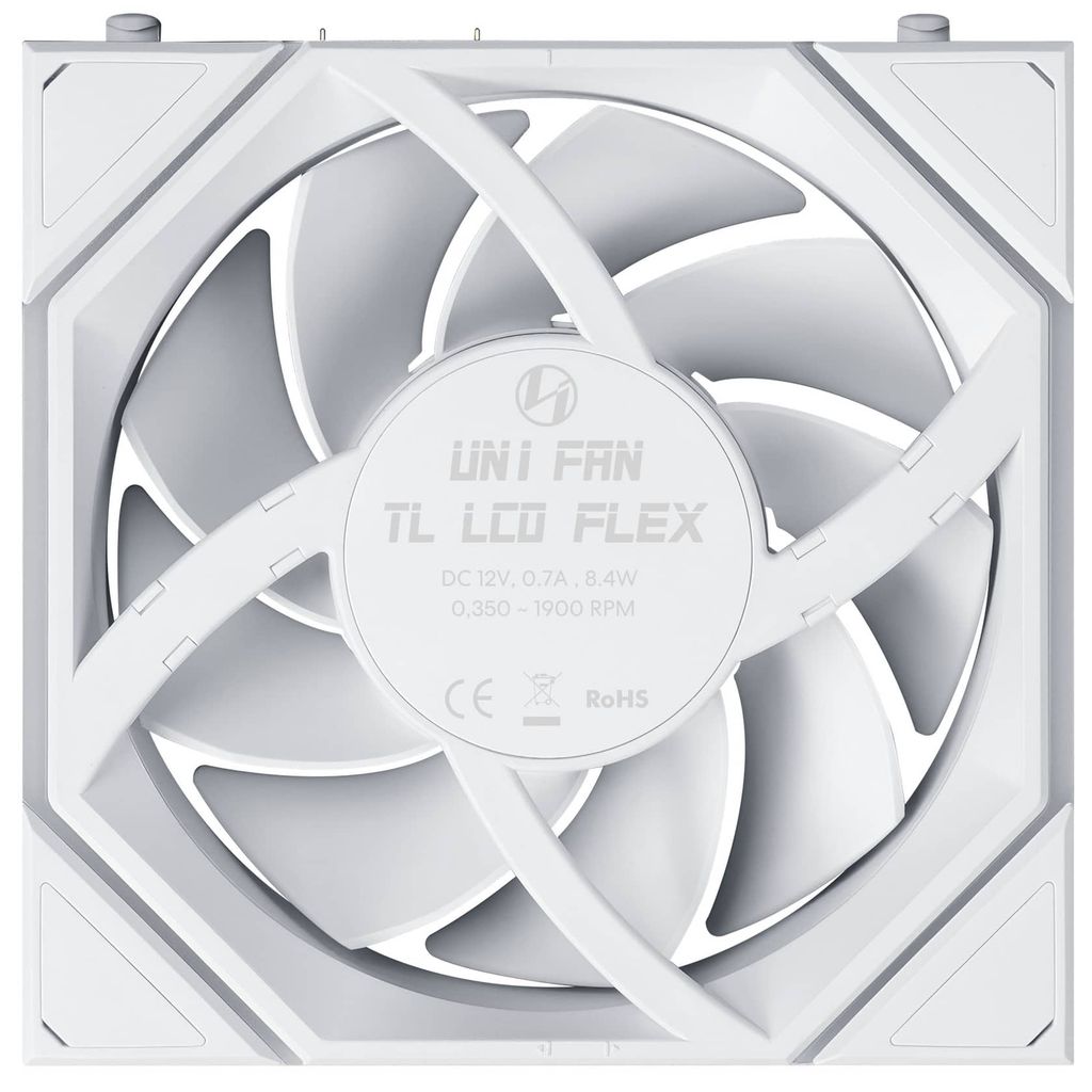 Bộ 3 fan case Lian Li Uni Fan TL LCD FLEX 120 Regular | Reversed Blade - WHITE (3 QUẠT/ CÓ LCD)
