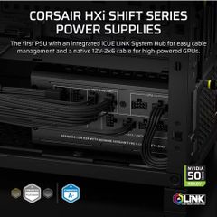 Nguồn máy tính Corsair HX1000i SHIFT ATX 3.1 & PCIe 5.1 - 80 Plus Platinum - Full Modul