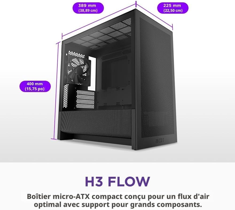 Vỏ Case NZXT H3 Flow All - BLACK (M-ATX)