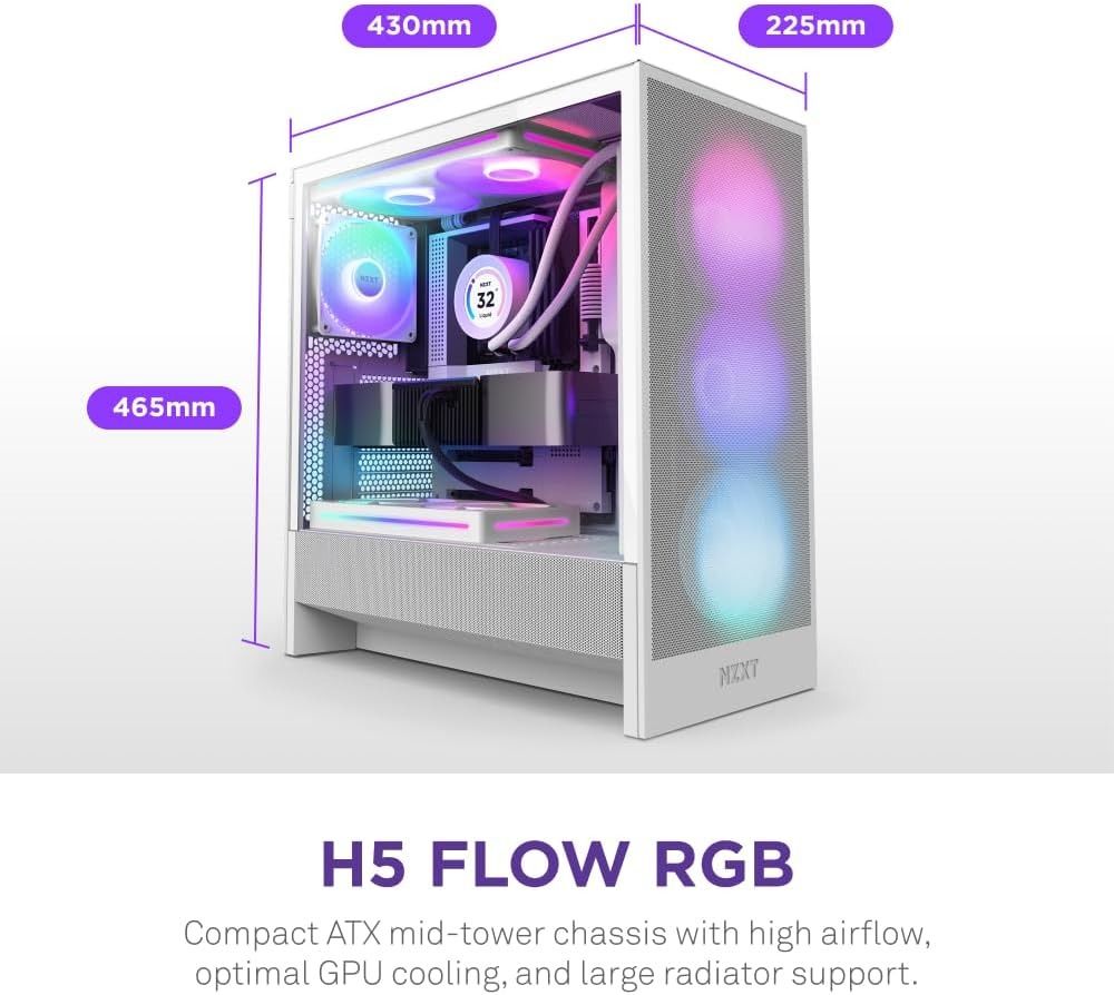 Vỏ Case NZXT H5 FLOW RGB ALL - WHITE V2