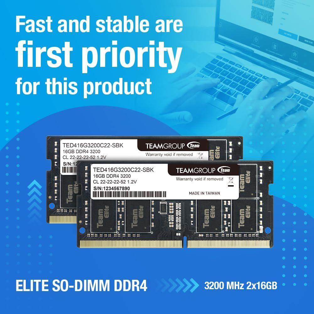 Ram Laptop TeamGroup ELITE 16GB DDR4 3200Mhz (TED416G3200C22-S01)