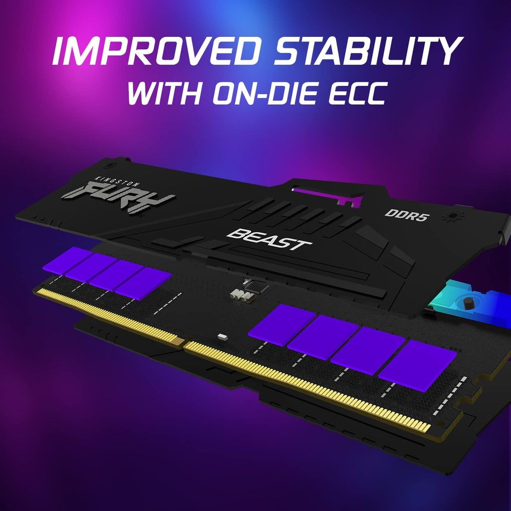 RAM Kingston FURY Beast RGB 64GB (2x32GB) DDR5 5600Mhz (KF556C40BBAK2-64)