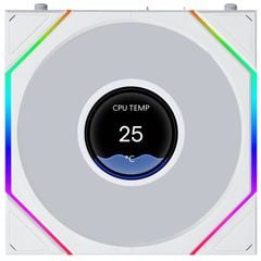 Bộ 3 fan case Lian Li Uni Fan TL LCD FLEX 120 Regular | Reversed Blade - WHITE (3 QUẠT/ CÓ LCD)