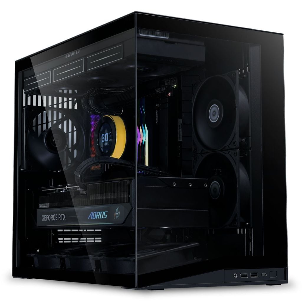 Vỏ Case Lian Li O11 Dynamic Mini V2 FLOW - Black (ATX/Mid Tower/Kèm 5 quạt)