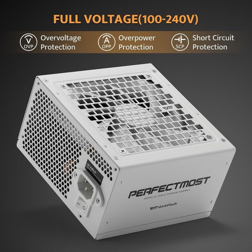 Nguồn Dark Flash PMT850 850W - 80 Plus Gold - WHITE
